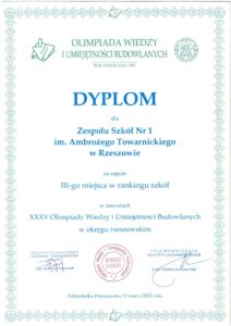 Read more about the article Olimpiada Wiedzy i Umiejętności Budowlanych.