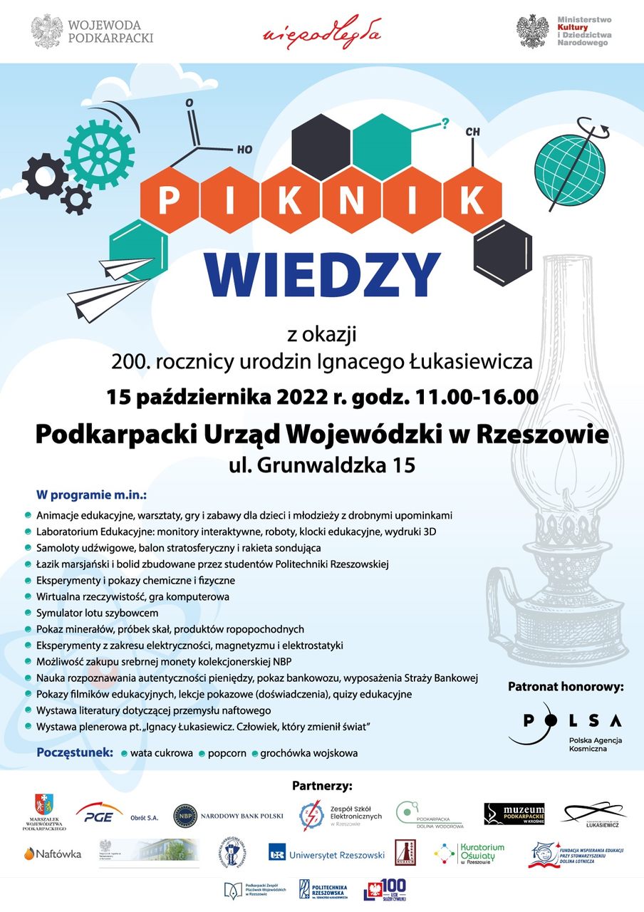 Read more about the article PIKNIK WIEDZY Z OKAZJI 200. ROCZNICY URODZIN IGNACEGO ŁUKASIEWICZA